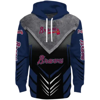 Atlanta Braves Armored Chevron Navy Black Hoodie