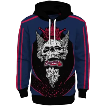 Atlanta Braves Bearded Skull Navy Black Hoodie