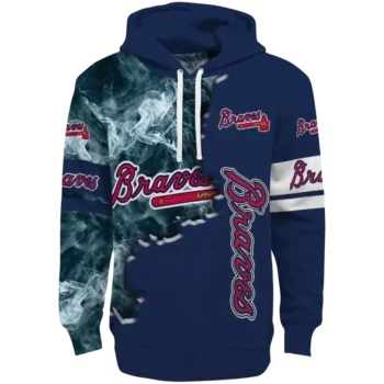 Atlanta Braves Edge Mist Navy Hoodie