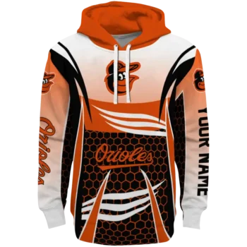 Baltimore Orioles Armor Streaks Orange Black Hoodie