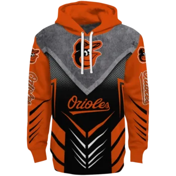 Baltimore Orioles Armored Chevron Orange Black Hoodie