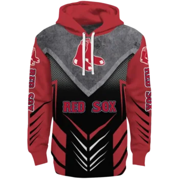 Boston Red Sox Armored Chevron Red Black Hoodie
