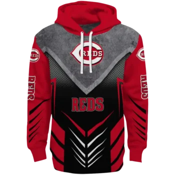 Cincinnati Reds Armored Chevron Red Black Hoodie
