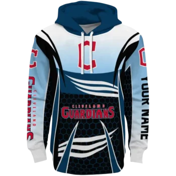 Cleveland Guardians Armor Streaks Navy Blue Black Hoodie