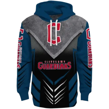 Cleveland Guardians Armored Chevron Navy Blue Black Hoodie