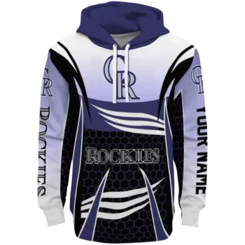 Colorado Rockies Armor Streaks Blue Black Hoodie