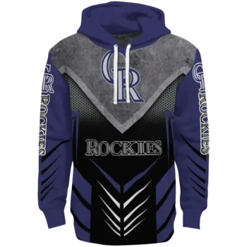 Colorado Rockies Armored Chevron Blue Black Hoodie