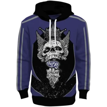 Colorado Rockies Bearded Skull Blue Black Hoodie