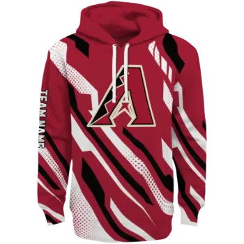 Custom Arizona Diamondbacks Bold Angles Red White Black Hoodie