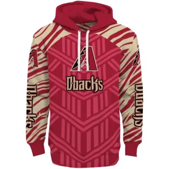 Custom Arizona Diamondbacks Chevron Stripe Red Hoodie