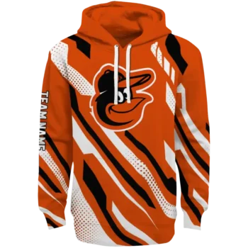 Custom Baltimore Orioles Bold Angles Orange White Black Hoodie