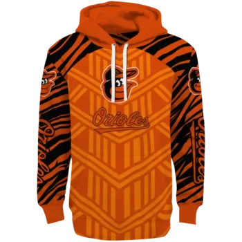 Custom Baltimore Orioles Chevron Stripe Orange Hoodie