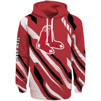 Custom Boston Red Sox Bold Angles Red White Black Hoodie
