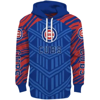 Custom Chicago Cubs Chevron Stripe Blue Hoodie
