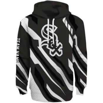 Custom Chicago White Sox Bold Angles Black White Black Hoodie