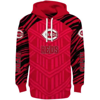 Custom Cincinnati Reds Chevron Stripe Red Hoodie