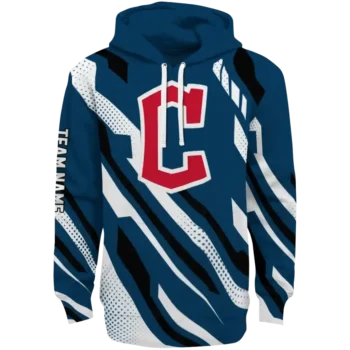 Custom Cleveland Guardians Bold Angles Navy Blue White Black Hoodie