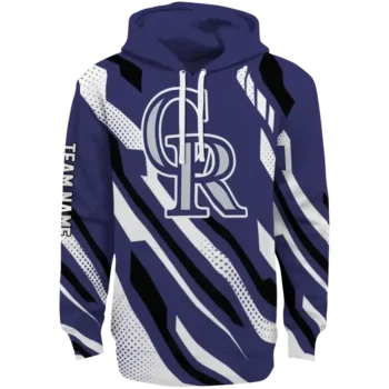 Custom Colorado Rockies Bold Angles Blue White Black Hoodie