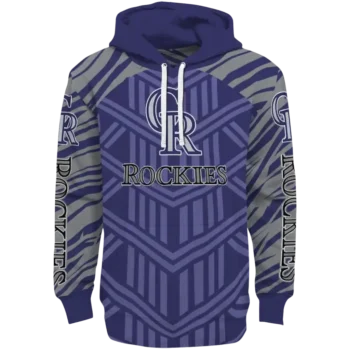 Custom Colorado Rockies Chevron Stripe Blue Hoodie