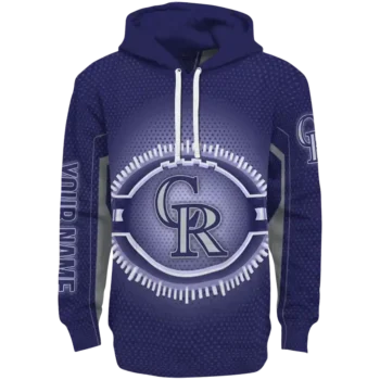 Custom Colorado Rockies Circuit Core Blue Hoodie