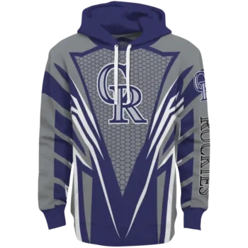 Custom Colorado Rockies Vanguard Armor Blue Hoodie