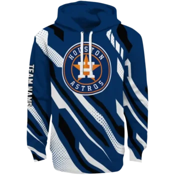 Custom Houston Astros Bold Angles Blue White Black Hoodie