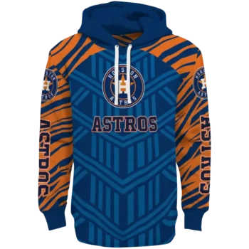 Custom Houston Astros Chevron Stripe Blue Hoodie