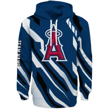 Custom Los Angeles Angels Bold Angles Blue White Black Hoodie