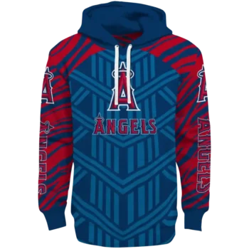 Custom Los Angeles Angels Chevron Stripe Blue Hoodie