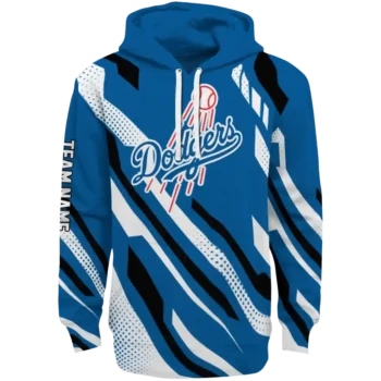 Custom Los Angeles Dodgers Bold Angles Blue White Black Hoodie