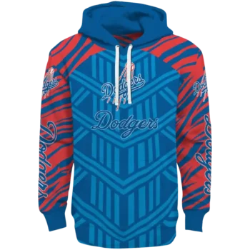 Custom Los Angeles Dodgers Chevron Stripe Blue Hoodie