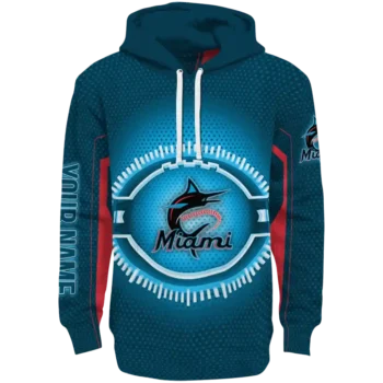 Custom Miami Marlins Circuit Core Blue Hoodie
