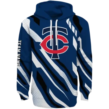 Custom Minnesota Twins Bold Angles Navy White Black Hoodie