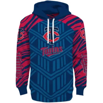 Custom Minnesota Twins Chevron Stripe Navy Hoodie