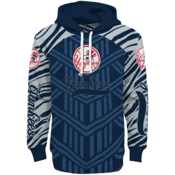 Custom New York Yankees Chevron Stripe Navy Hoodie