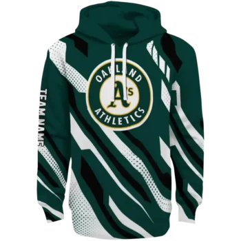 Custom Oakland Athletics Bold Angles Green White Black Hoodie