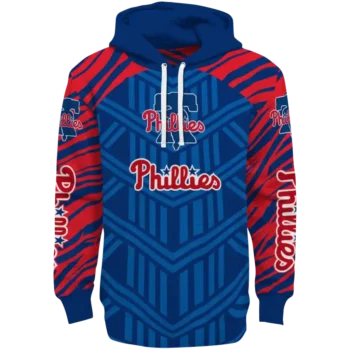 Custom Philadelphia Phillies Chevron Stripe Blue Hoodie
