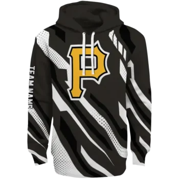Custom Pittsburgh Pirates Bold Angles Black White Black Hoodie