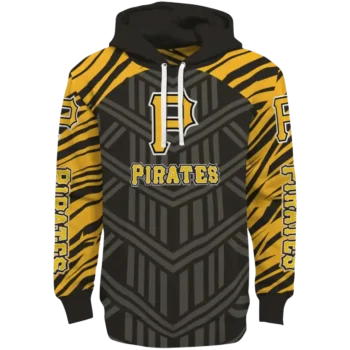 Custom Pittsburgh Pirates Chevron Stripe Black Hoodie