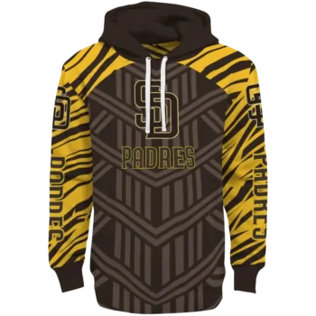 Custom San Diego Padres Chevron Stripe Brown Hoodie