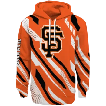 Custom San Francisco Giants Bold Angles Orange White Black Hoodie