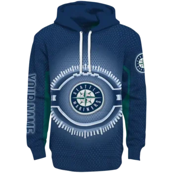 Custom Seattle Mariners Circuit Core Navy Blue Hoodie