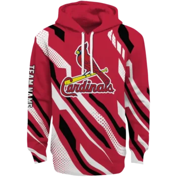 Custom St. Louis Cardinals Bold Angles Red White Black Hoodie