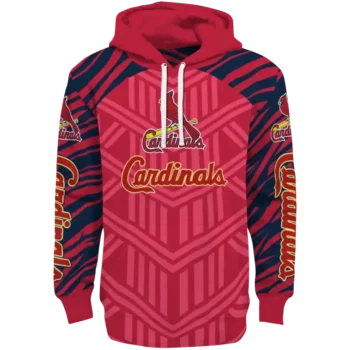 Custom St. Louis Cardinals Chevron Stripe Red Hoodie