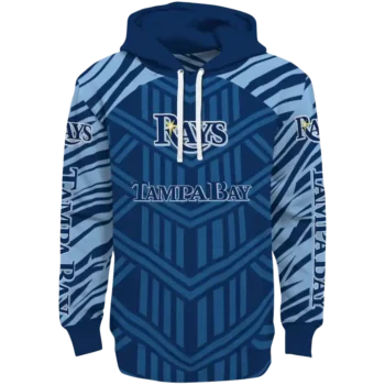 Custom Tampa Bay Rays Chevron Stripe Navy Hoodie