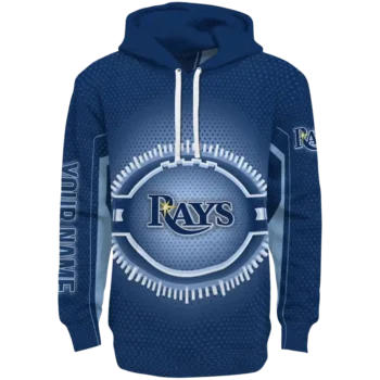 Custom Tampa Bay Rays Circuit Core Navy Hoodie