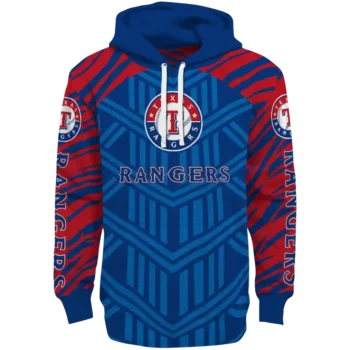 Custom Texas Rangers Chevron Stripe Blue Hoodie