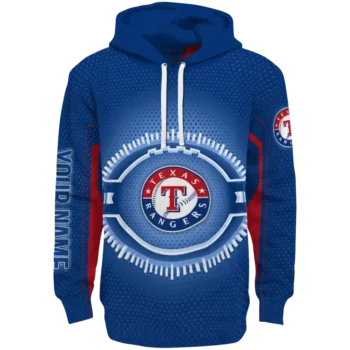 Custom Texas Rangers Circuit Core Blue Hoodie