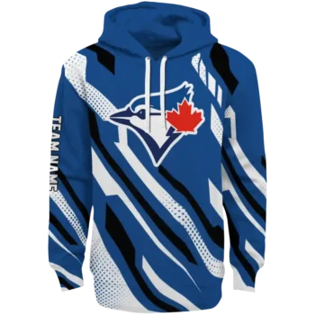 Custom Toronto Blue Jays Bold Angles Blue White Black Hoodie
