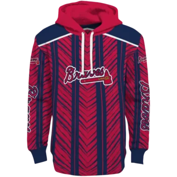 Customized Atlanta Braves Chevron Motion Navy Red Crocs Hoodie